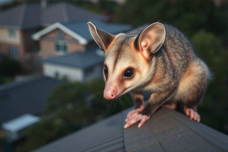 Possum in Quakers Hill residential area